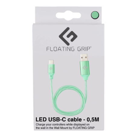 Floating Grip - USB-C LED Cable 0,5m green