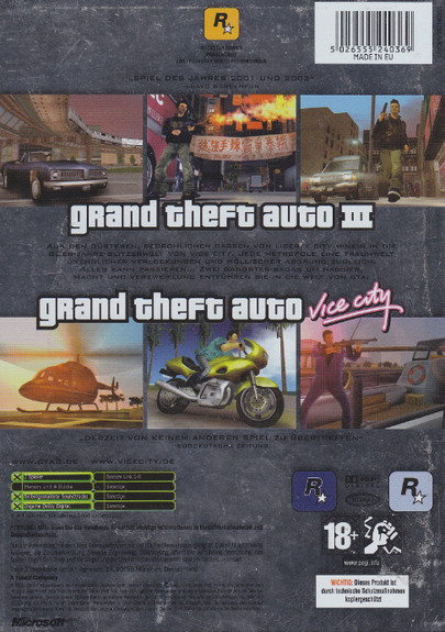 GTA Doppelpack  (GTA 3 + Vice City)  Xbox