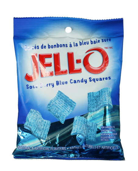 Jell-O Sour Candy Squares - Berry Blue 127g