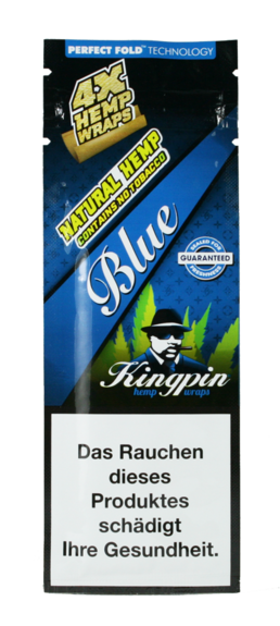 Kingpin Natural Hemp Wraps - Blue 4-Pack