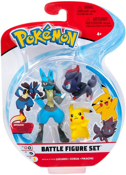 Lucario, Zorua, Pikachu Battle Figuren Set - Pokémon