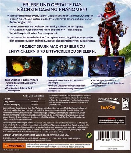 Project Spark USK Xbox One
