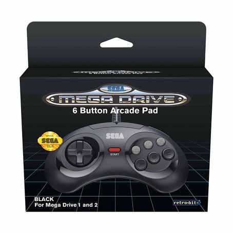 SEGA Mega Drive Controller 6-Button Arcade Pad - Black