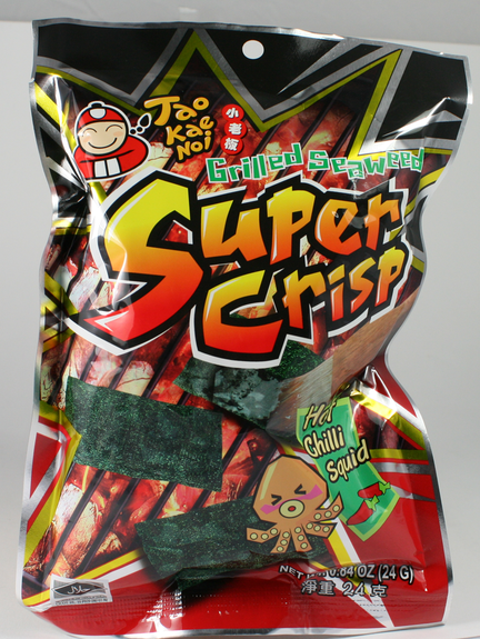 Super Crisp - Gegrillter Seetang mit Hot Chilli Tintenfisch Geschmack 24 g