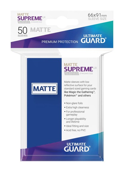 Supreme UX Matte Sleeves (50 Stk) - Standard Size - Blau