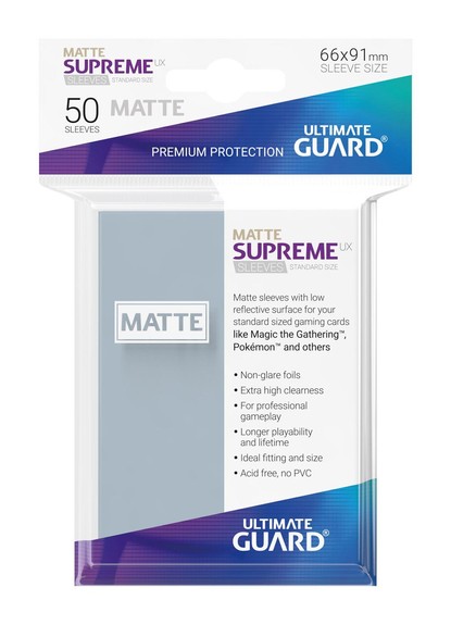 Supreme UX Matte Sleeves (50 Stk) - Standard Size - Transparent