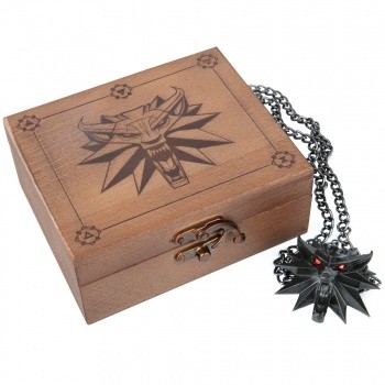 The Witcher 3 Medallion (LED Augen) + Holzbox