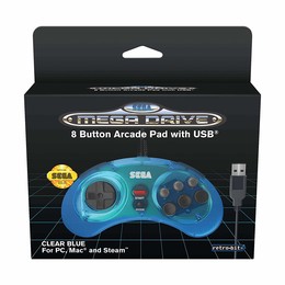 Controller 8-Button Arcade Pad USB  - Blau Transparent