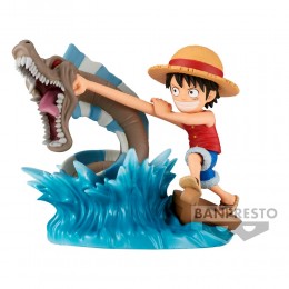 One Piece Log Stories PVC Statue - Monkey D. Luffy vs Local Sea Monster 7cm