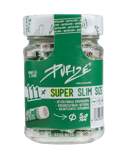 Purize Super-Slim  Aktivkohlefilter 111 Stk. Glas - Weiß 5 mm