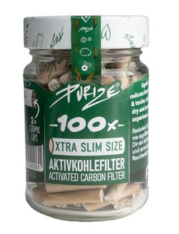 Purize Xtra-Slim Aktivkohlefilter 100 Stk. Glas - Braun 5,9 mm