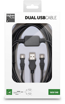 USB Y-Ladekabel 3m schwarz für 2 Controller