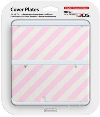 Cover Plate Nr.14 Rosa-Weiß Gestreift NEW3DS