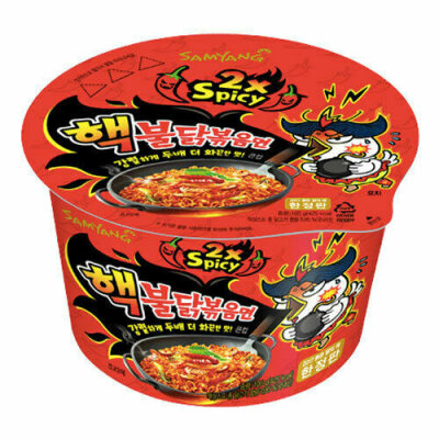 Samyang Buldak BIG Bowl Hot Chicken Ramen 2x Spicy 105g – extrem scharfe Instant Nudeln