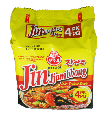 Ottogi Jin Jjambbong 4-Pack - Spicy Seafood 520 g