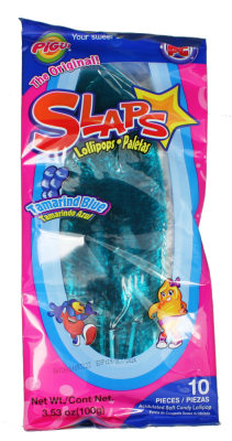 Pigüi Slaps Lollipops - Tamarind Blue 10-Pack 100g