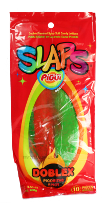 Pigüi Slaps Lollipops - Doblex spicy 10-Pack 100g