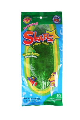 Pigüi Slaps Lollipops - Green Apple 10-Pack 100g