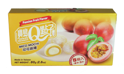 Mico Passionsfrucht Mochi 80g – Fruchtiger Reiskuchen mit exotischem Geschmack