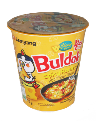 Samyang Buldak Hot Chicken Ramen Cheese Cup 70g – cremig scharfe Instant Nudeln