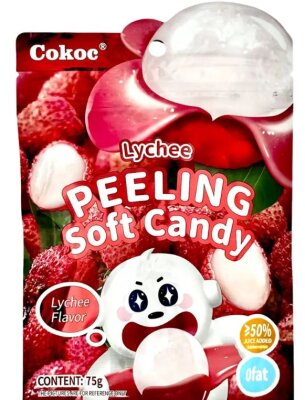 Cokoc Peeling Soft Candy -  Lychee Flavor 75g