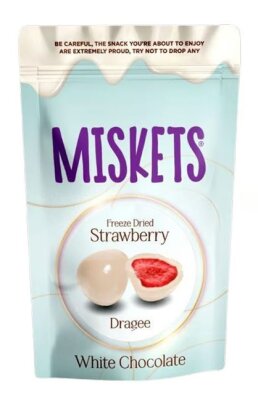 Miskets Strawberry in White Chocolate 80g