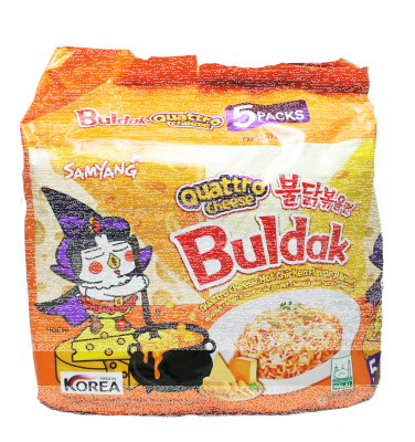 Samyang Buldak Hot Chicken Ramen Quattro Cheese 5er Pack 725g – cremig scharfe Instant Nudeln